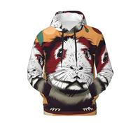 OAZCVBNN Guinea Pig Pattern Print Men'S Hoodie Winter Warmth Casual Pullover Daily Wear Travel Outdoor Activities Black