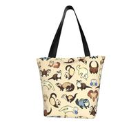 OAZCVBNN Hairy Ferret Print Comfortable Carry Shoulder Bag Beach Handbag Travel Work Casual Daily Use Trendy
