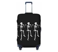 OAZCVBNN Halloween Posable Skeleton Skull Print Unique Suitcase Covers Travel Luggage Cover with Elastic Anti Scratch Design