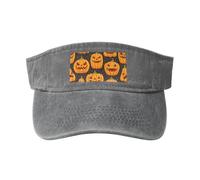 OAZCVBNN Halloween Pumpkin Patterns Print Washed Unique Cap Vintage Hat Adjustable Buckle Classic Fashion Casual Sport Caps Gray
