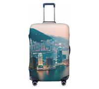 OAZCVBNN Hong Kong Print Unique Suitcase Covers Travel Luggage Cover with Elastic Anti Scratch Design