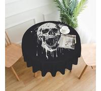 OAZCVBNN horror ghost skull Print Round Tablecloth for Waterproof Washable Outdoor Party Picnic Camping Home Decor