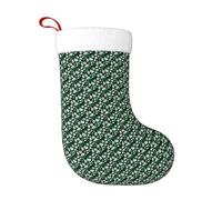 OAZCVBNN Hunter Green Floral Petals Pattern Print Christmas Stocking Festive Xmas Plush Socks Holiday Ornament Family Hanging Decor