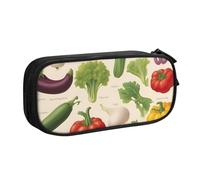 OAZCVBNN Introduction of Various Vegetables Print Pencil Case Storage Makeup Erasers Pens Students School Office Multi-Scenes Use