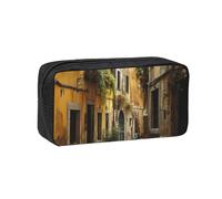 OAZCVBNN Italian Old Street Print Large-Capacity Spacious Pen Case Stationery Organizer Pouch Office Travel Dorm