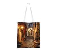 OAZCVBNN Italian Old Street Print Stylish Bag Shopping Bags Lightweight Versatile Travel Work Gym Beach All-Day Use