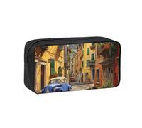 OAZCVBNN Italian Street Print Large-Capacity Spacious Pen Case Stationery Organizer Pouch Office Travel Dorm