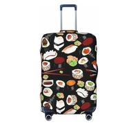 OAZCVBNN Japanese Sushi Black Print Unique Suitcase Covers Travel Luggage Cover with Elastic Anti Scratch Design