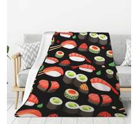 OAZCVBNN Japanese sushi shrimp Print Year-Round Versatility Blanket Couch Blankets Bedding Gifts Super Soft Hand Feel
