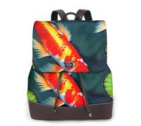 OAZCVBNN Koi Fish And Lotus Print Elegant Women'S Backpack Stylish Versatile Rucksack For Gym Weekend Adventures
