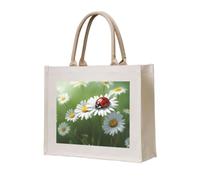 OAZCVBNN Ladybug On Daisy Flower Print Eco-Conscious Tote Bag Unisex Large Reusable Everyday Office Shopping Beach Travel