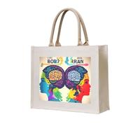 OAZCVBNN Left And Right Brain Advantage Print Eco-Conscious Tote Bag Unisex Large Reusable Everyday Office Shopping Beach Travel