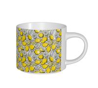 OAZCVBNN Lemon Fruit Pattern Print Large Capacity Ceramic Mugs Adults Coffee Beverage Home Office Camping Gift Sets