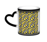 OAZCVBNN Lemon Fruit Pattern Print Starry Sky Ceramic Color-Changing Mug Gift Daily Coffee Mugs Birthday Anniversary