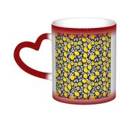 OAZCVBNN Lemon Fruit Pattern Print Starry Sky Ceramic Color-Changing Mug Gift Daily Coffee Mugs Birthday Anniversary