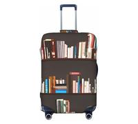 OAZCVBNN Library Bookcase Print Unique Suitcase Covers Travel Luggage Cover with Elastic Anti Scratch Design