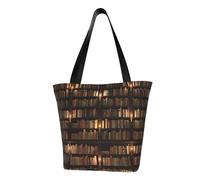 OAZCVBNN Library Bookshelf Book Print Comfortable Carry Shoulder Bag Beach Handbag Travel Work Casual Daily Use Trendy