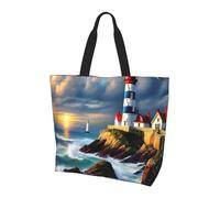 OAZCVBNN Lighthouse Diamond Paint Print Large Capacity Shoulder Bag Crossbody Bags Daily Travel Work Fashion Accessory