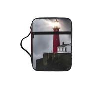 OAZCVBNN Lighthouse in Storm Print Bible Storage Bag Religious Waterproof Christian Gift Men Women Clergy Accessory