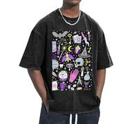 OAZCVBNN Magic Witch Witchcraft Bohemian Drawing Print Oversized T-Shirts Classic Fit Short Sleeve Lounging Home Traveling Gym Workouts Black