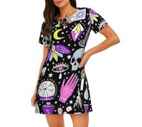 OAZCVBNN Magic Witch Witchcraft Bohemian Drawing Print Skin Friendly Sleepwear Softness Stretch Pyjamas Leisurely Walks Shopping Trips Black