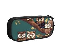 OAZCVBNN Many Owls On Tree Branches Print Pencil Case Storage Makeup Erasers Pens Students School Office Multi-Scenes Use