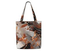 OAZCVBNN Marble Texture Copper Splatter Print Canvas Shoulder Bag Large Capacity Reusable Tote Foldable Office Travel Picnic