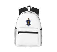 OAZCVBNN Massachusetts State Flag Print Casual Backpack Travel Outdoor Adventures Commuting Lightweight Dual Shoulder Bag