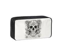 OAZCVBNN Mexican Skull Print Large-Capacity Spacious Pen Case Stationery Organizer Pouch Office Travel Dorm