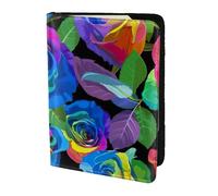 OAZCVBNN Multicolored Roses Print Men and Women Passport Document Wallet Case Cover for Business and Leisure Trips