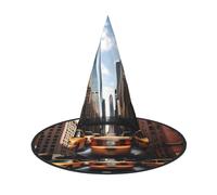 OAZCVBNN New York Print Unisex Halloween Witch Hat For Carnival Cosplay Foldable Cap And Themed Parties