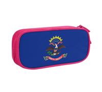 OAZCVBNN North Dakota State Flag Print Pencil Case Storage Makeup Erasers Pens Students School Office Multi-Scenes Use