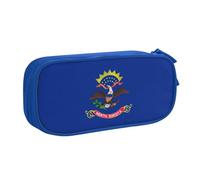 OAZCVBNN North Dakota State Flag Print Pencil Case Storage Makeup Erasers Pens Students School Office Multi-Scenes Use