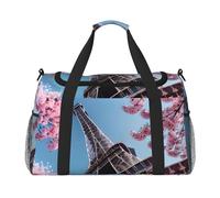 OAZCVBNN Oil Painting Paris Eiffel Tower Print Functional Travel Tote Ample Space Travel Bag Foldable Carry On Tote for Weekender