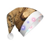 OAZCVBNN Old Stained World Map Print Adult Glowing Xmas Hat Festive Party Accessory New Year Celebrations Gatherings