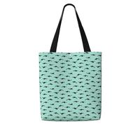 OAZCVBNN Pacific Ocean Whale Print Canvas Shoulder Bag Large Capacity Reusable Tote Foldable Office Travel Picnic