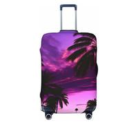 OAZCVBNN Palm Tree Purple Sunset Print Washable Suitcase Universal Elastic Luggage Protector Travel Sleeve Accessory