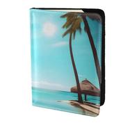 OAZCVBNN Palm Trees and Clear Sea Print Men and Women Passport Document Wallet Case Cover for Business and Leisure Trips