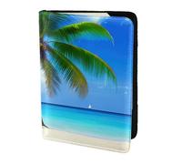 OAZCVBNN Palm Trees and Clear Sea Print Print Men and Women Passport Document Wallet Case Cover for Business and Leisure Trips