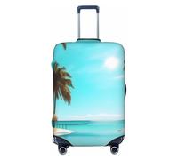 OAZCVBNN Palm Trees and Clear Sea Print Unique Suitcase Covers Travel Luggage Cover with Elastic Anti Scratch Design