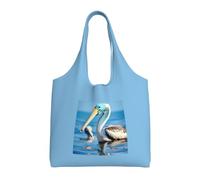 OAZCVBNN Pelican Bird Blue Sea Sky Print Large Size Canvas Tote Bag Unisex Lightweight Shoulder Handbag Shopping Travel Daily