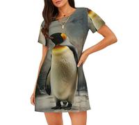 OAZCVBNN Penguin Print Skin Friendly Sleepwear Softness Stretch Pyjamas Leisurely Walks Shopping Trips Black