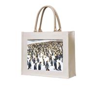 OAZCVBNN Penguins In The Snow Print Eco-Conscious Tote Bag Unisex Large Reusable Everyday Office Shopping Beach Travel