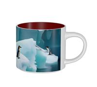 OAZCVBNN Penguins On The Iceberg Print Large Capacity Ceramic Mugs Adults Coffee Beverage Home Office Camping Gift Sets
