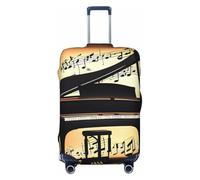 OAZCVBNN Piano Violin and Music Notes Print Unique Suitcase Covers Travel Luggage Cover with Elastic Anti Scratch Design