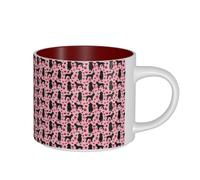 OAZCVBNN Pink Poodles Dogs Print Large Capacity Ceramic Mugs Adults Coffee Beverage Home Office Camping Gift Sets