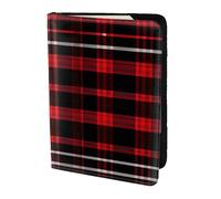 OAZCVBNN Plaid Red and Black Print Men and Women Passport Document Wallet Case Cover for Business and Leisure Trips