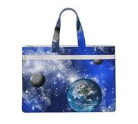 OAZCVBNN Planet Galaxy Print Large Capacity Canvas Tote File Bag Office Travel Shopping Organizer Storage Bags