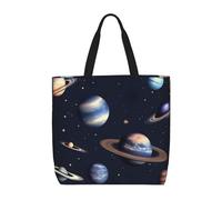 OAZCVBNN Planet Stars And Milky Way Galaxy Print Stylish Tote Reusable Eco-Friendly Travel Bag Lightweight Work Casual Daily Use