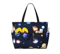 OAZCVBNN Planets Stars and Milky Way Galaxy Print Reusable Bag Stylish Summer Lightweight Vacation Picnic Gym Camping Versatile Use